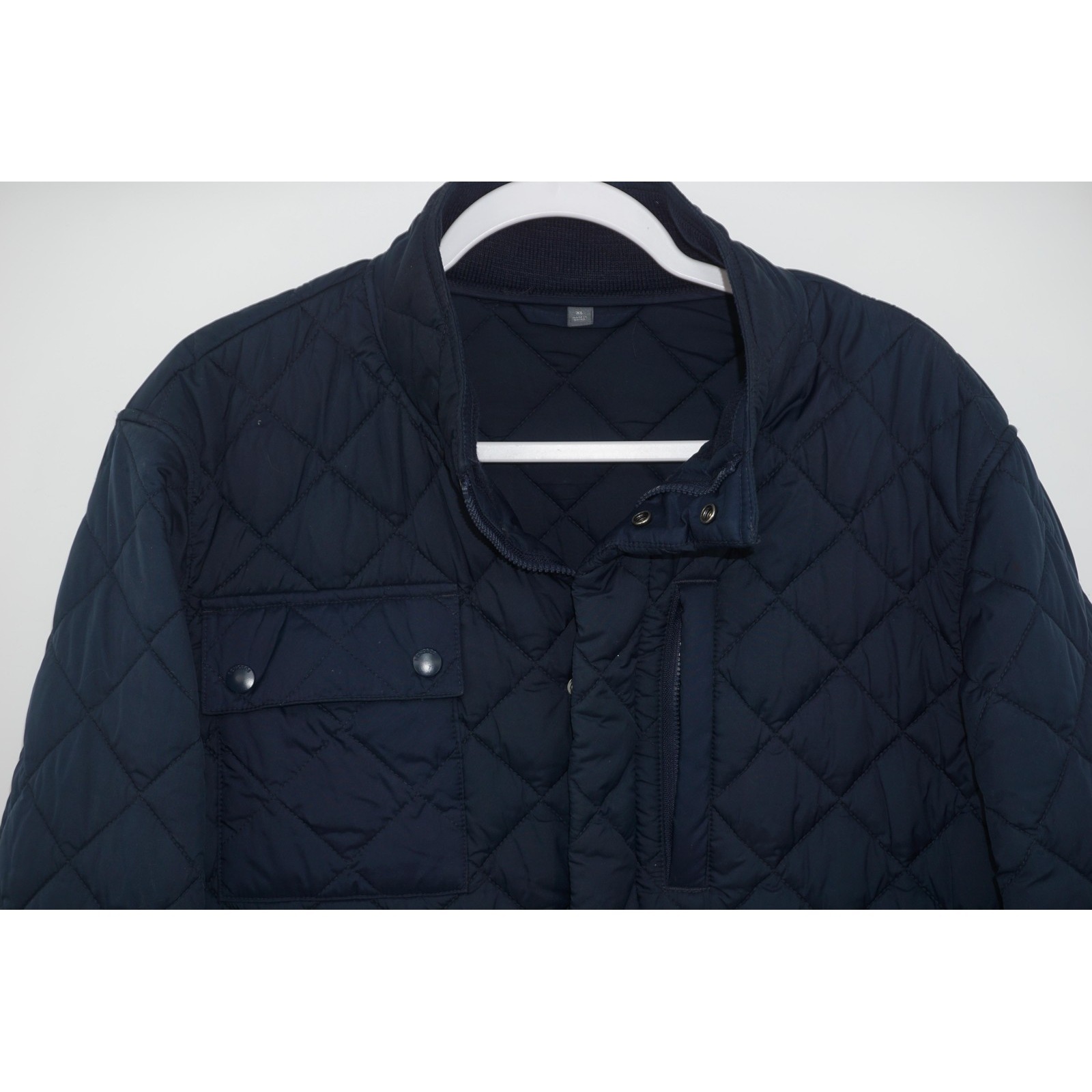 Bonobos The Banff Quilted Jacket Navy Blue Full Zip Slim Fit Men's Xl
